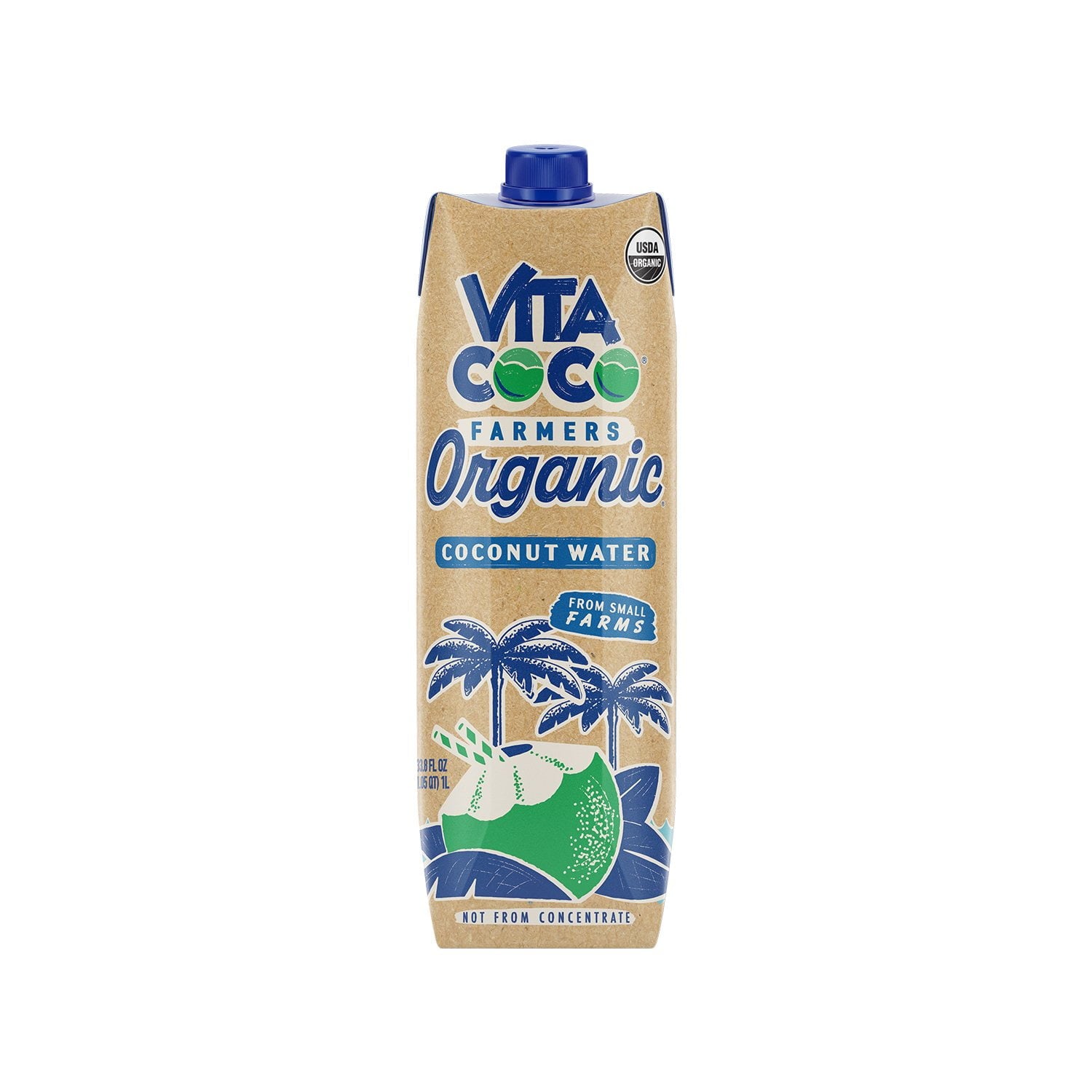 비타 코코 파머스 유기농 코코넛 워터 33.8 fl. oz × 6 – 유기농 인증 코코넛 워터