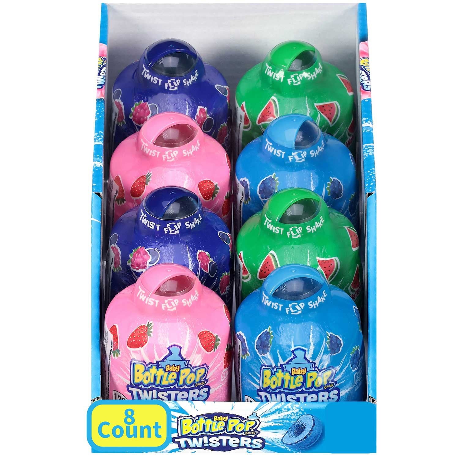 베이비보틀 팝 트위스터 츄이 캔디 2.8oz × 8팩 — 아이들이 좋아하는 트위스트 젤리 스낵