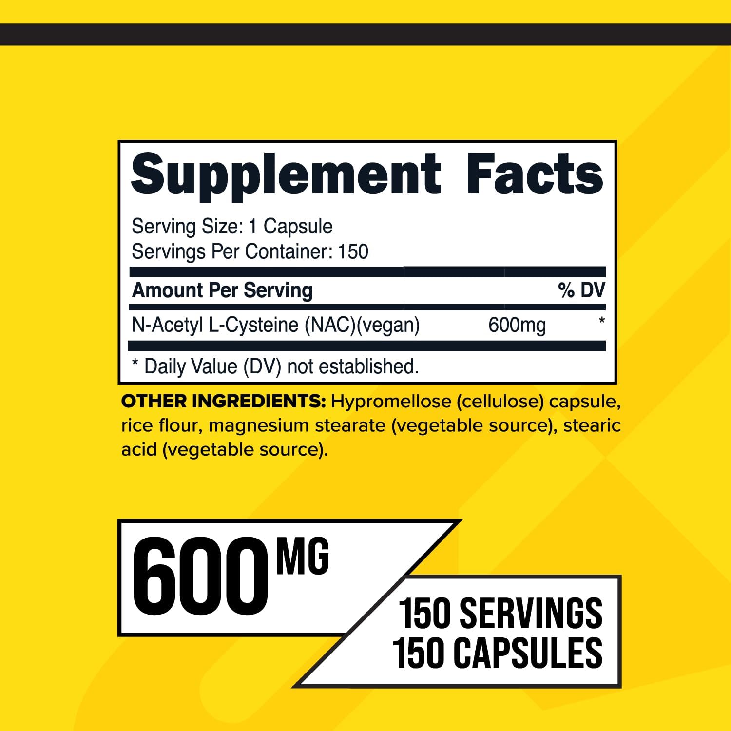 프리마포스 N-아세틸 시스테인(NAC) 600 mg 150 캡슐 – 항산화 작용과 간 건강을 고려한 아미노산 유도체