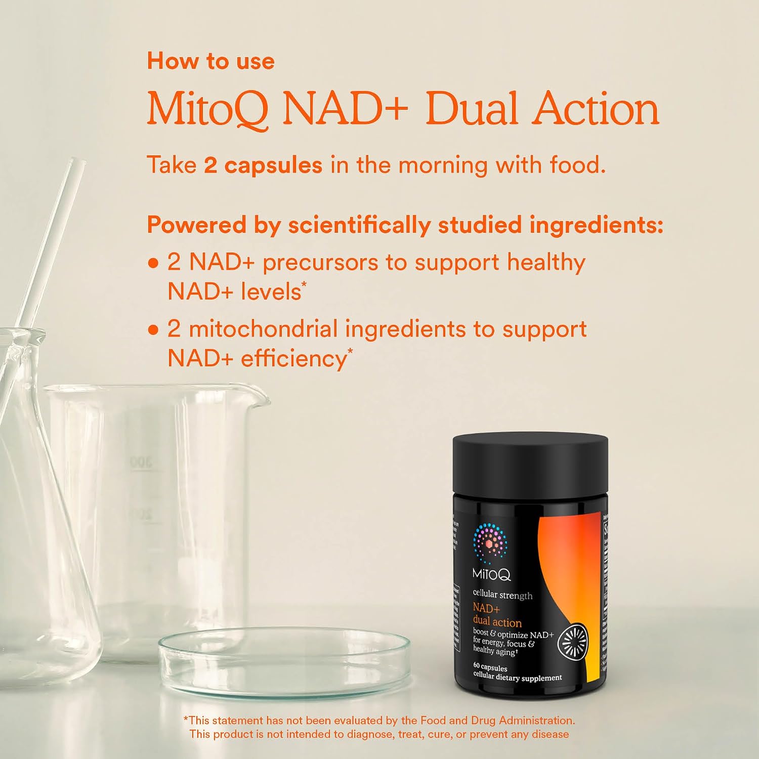 MitoQ NAD+ Dual Action 미토큐 NAD+ 60캡슐 – NR·레스베라트롤·PQQ