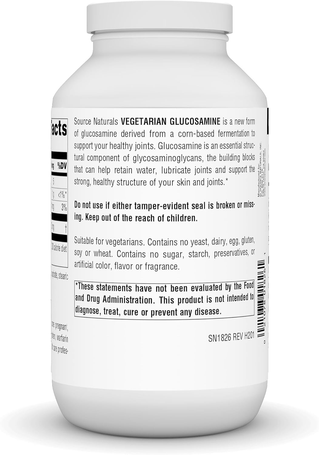 소스 내추럴스 베지테리언 글루코사민 750mg – 식물성 관절 · 연골 · 결합조직 건강 지원
