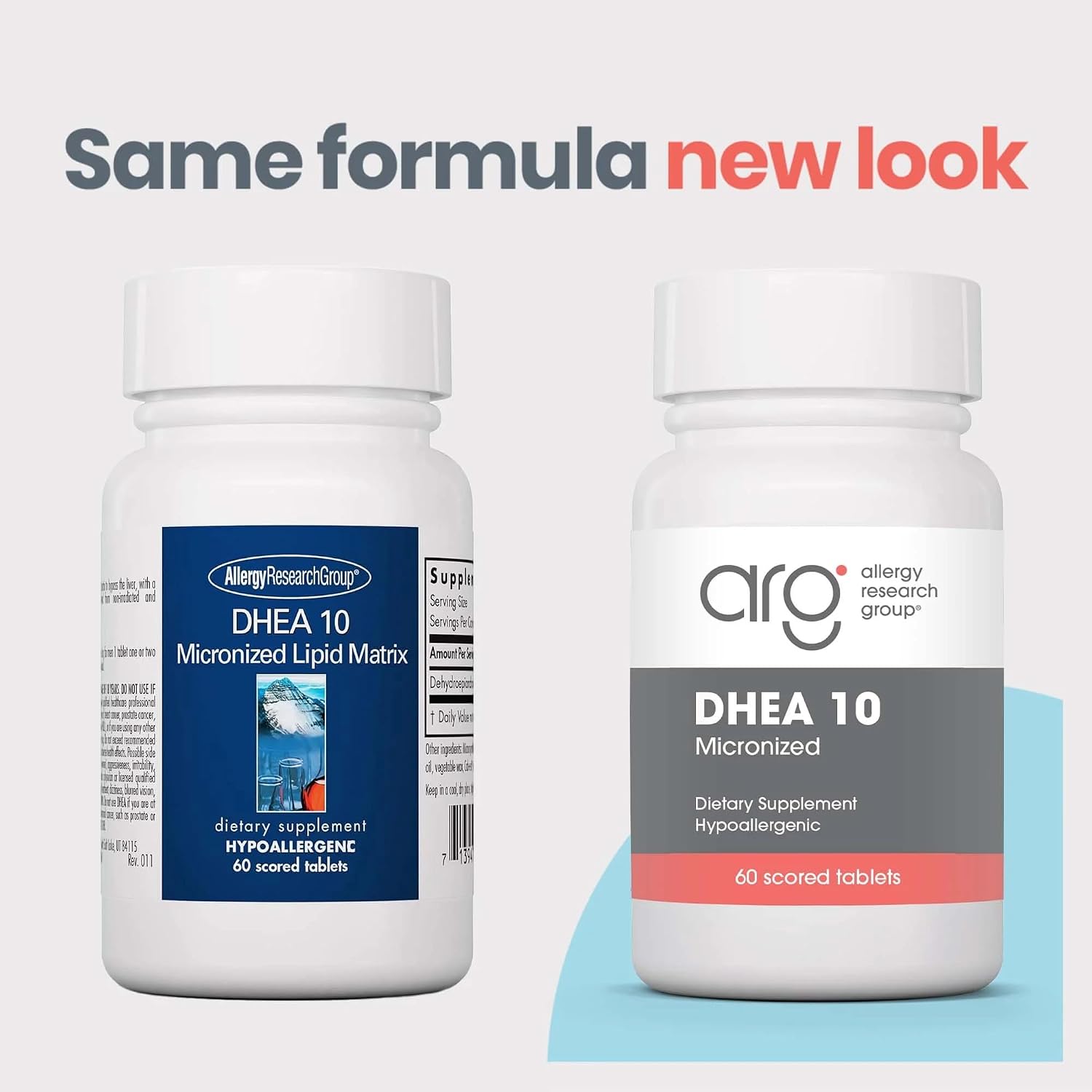알러지 리서치 그룹 DHEA 10mg 60정 – 마이크로나이즈드 리피드 매트릭스 · 고흡수 설계