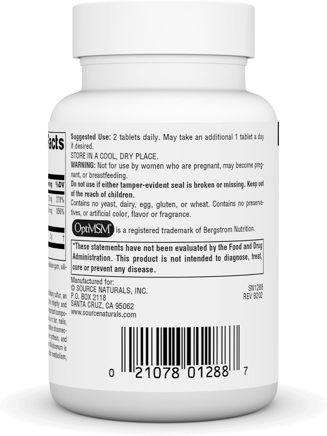 소스 내추럴스 MSM 식이유황 1,000mg 60정 – 메틸설포닐메탄 · 관절 · 연골 · 결합조직 건강 지원