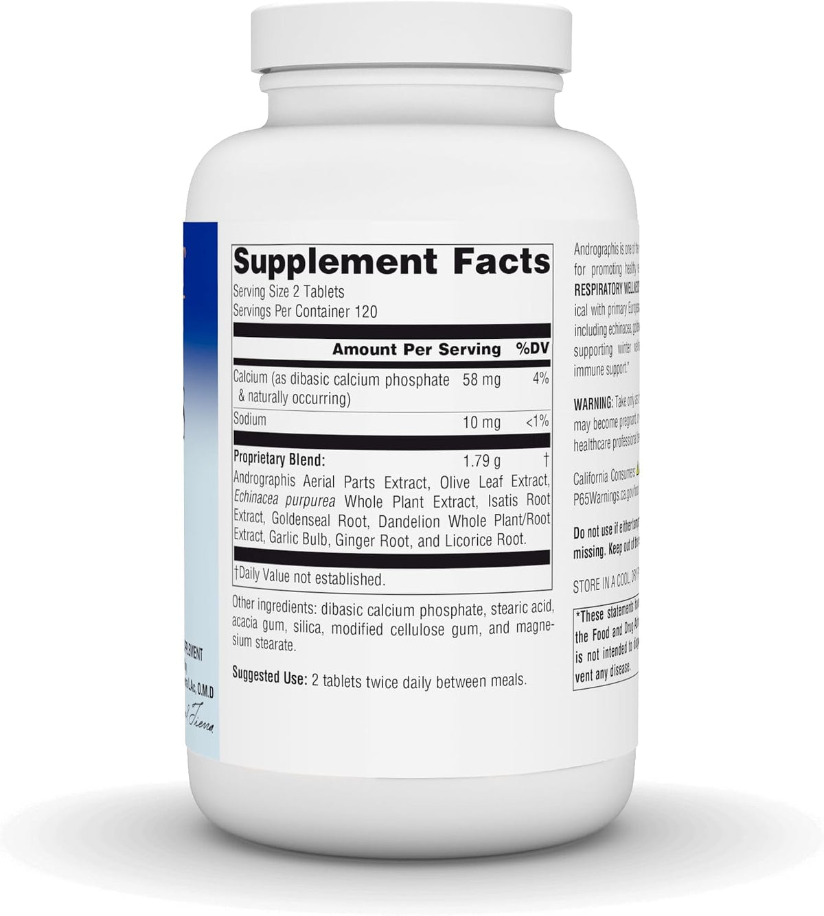 플래네터리 허벌스 안드로그라피스 레스퍼러토리 웰니스 895mg – 240 정 – 천심련에 올리브잎·에키네시아 등 9가지 허브를 더한 호흡기 웰니스 복합 포뮬러