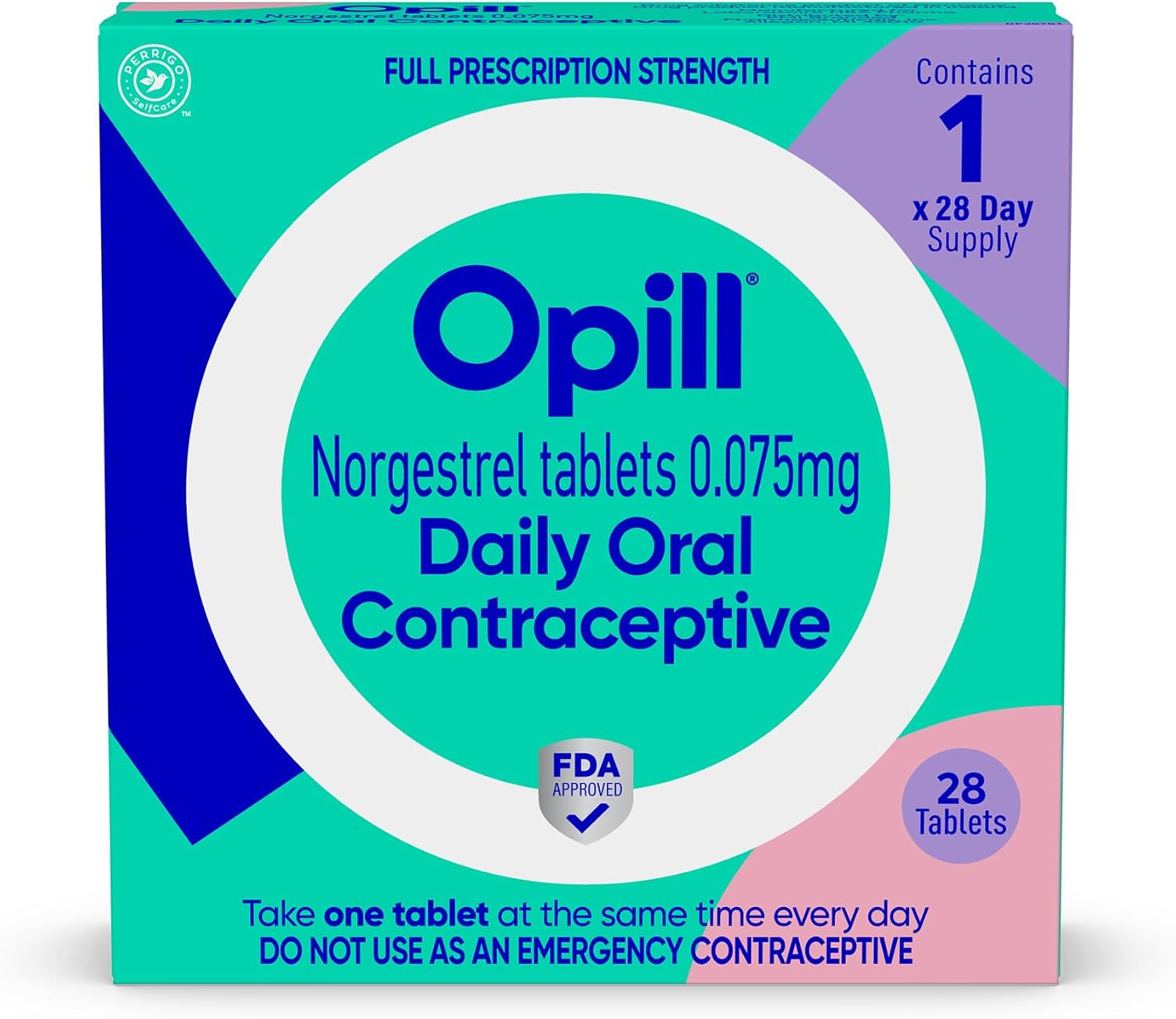 오필 Opill 데일리 경구피임약 28정 – 프로게스틴 단일 성분 OTC 피임약 Norgestrel 0.075mg
