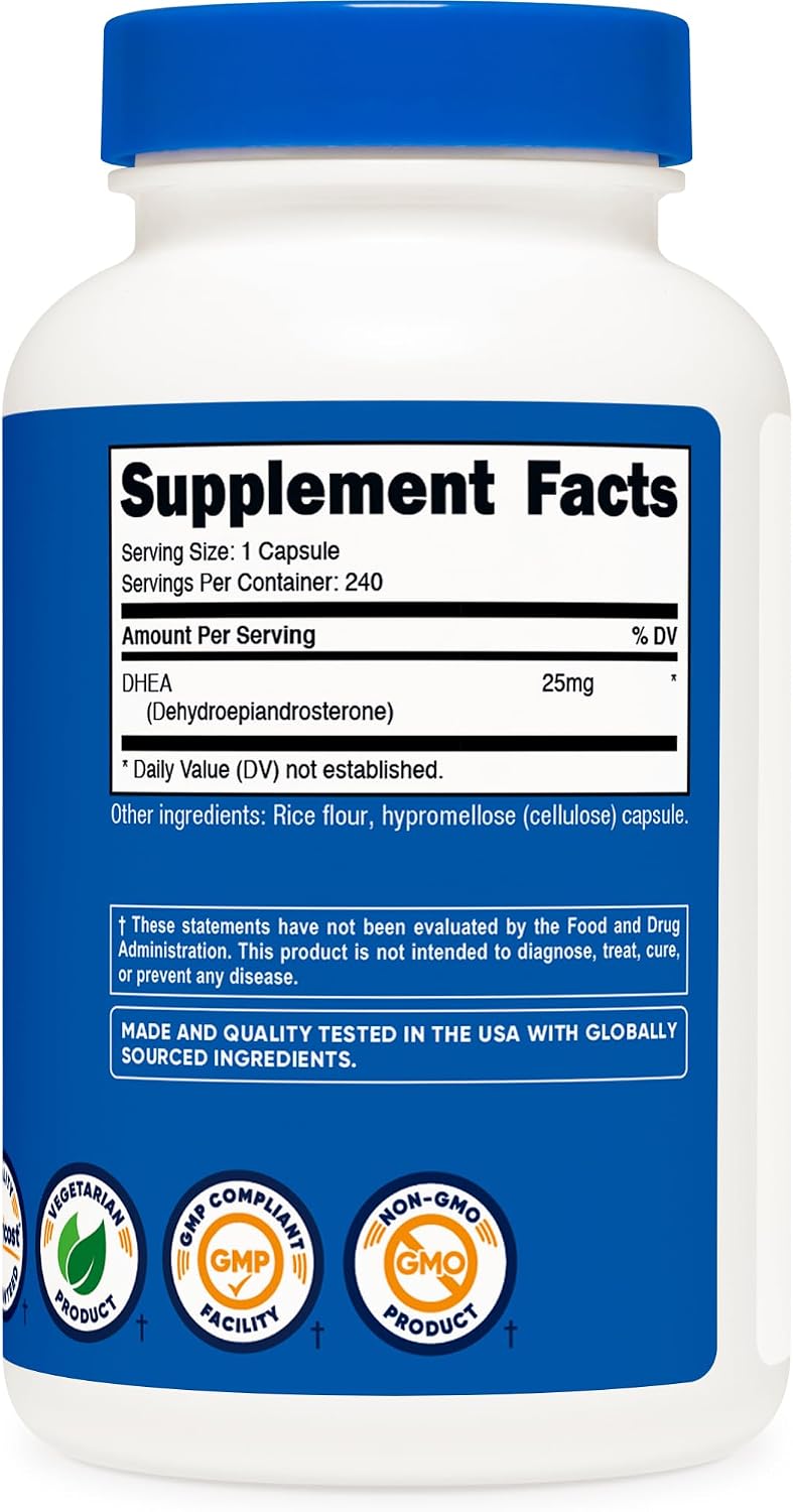 뉴트리코스트 DHEA 25mg 120캡슐·240캡슐 선택 – 데일리 저함량 디하이드로에피안드로스테론