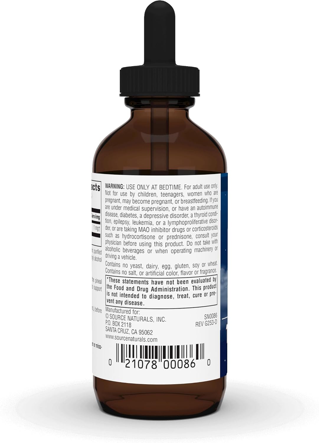 소스 내추럴스 멜라토닌 설하 액상 내추럴 오렌지 4 fl oz – 혀 밑에 떨어뜨려 섭취하는 수면 리듬 · 숙면 지원 포뮬러