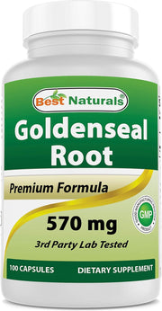 베스트 내추럴스 골든씰 루트 570mg 100캡슐 – Goldenseal Root Hydrastis canadensis · Non-GMO · 글루텐프리