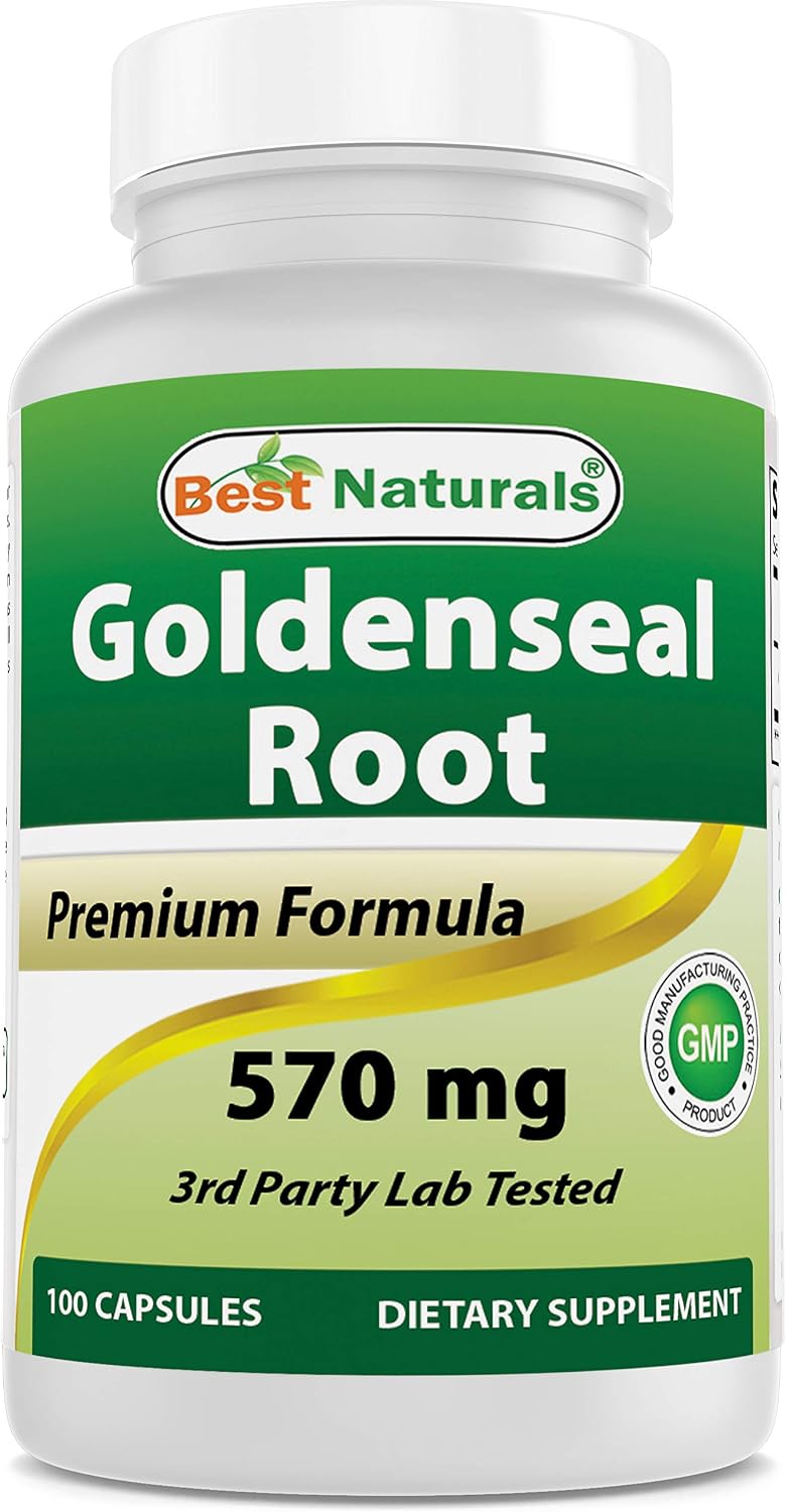 베스트 내추럴스 골든씰 루트 570mg 100캡슐 – Goldenseal Root Hydrastis canadensis · Non-GMO · 글루텐프리