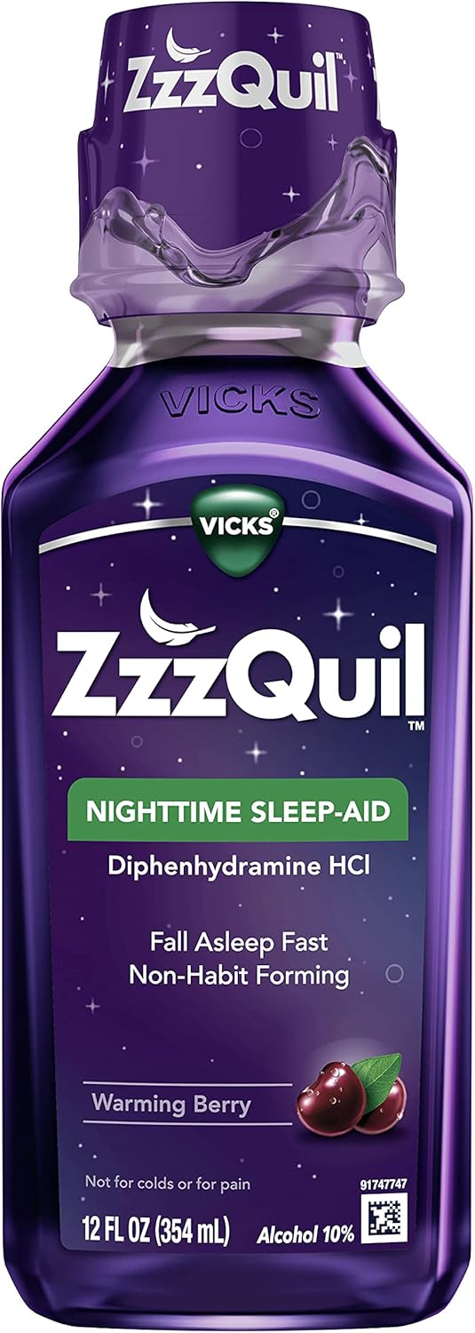 지퀼 ZzzQuil 나이트타임 수면유도 리퀴드 워밍 베리 354mL – 디펜히드라민 50mg