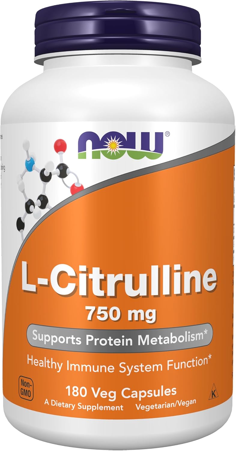 나우푸드 L-시트룰린 750mg 베지 캡슐 – 산화질소 · 혈류 · 단백질 대사 · 운동 퍼포먼스 지원