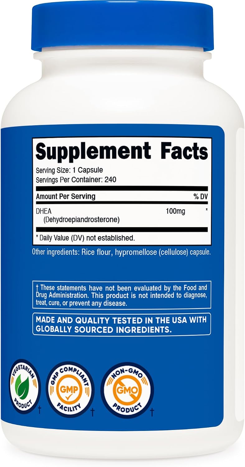 뉴트리코스트 DHEA 100mg 120캡슐·240캡슐 선택 – 고함량 디하이드로에피안드로스테론