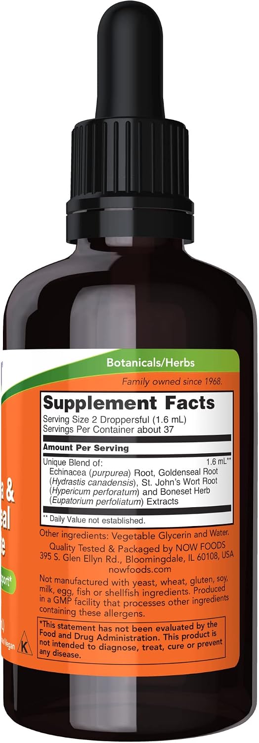 나우푸드 에키네시아 & 골든씰 글리세라이트 무알코올 59ml – Echinacea Goldenseal Alcohol Free 액상 허브 추출물