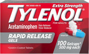타이레놀 엑스트라 스트렝스 래피드 릴리즈 젤캡 500mg 100정 정면
