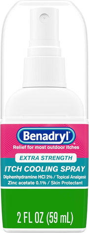 베나드릴 엑스트라 스트렝스 벌레 물림 피부 발진 가려움 완화 쿨링 스프레이 2 fl oz Benadryl Itch Cooling Spray