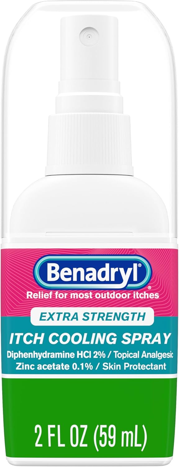 베나드릴 엑스트라 스트렝스 벌레 물림 피부 발진 가려움 완화 쿨링 스프레이 2 fl oz Benadryl Itch Cooling Spray