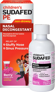 어린이 슈다페드 PE 베리맛 감기약 4 fl oz 118mL | Children's Sudafed PE