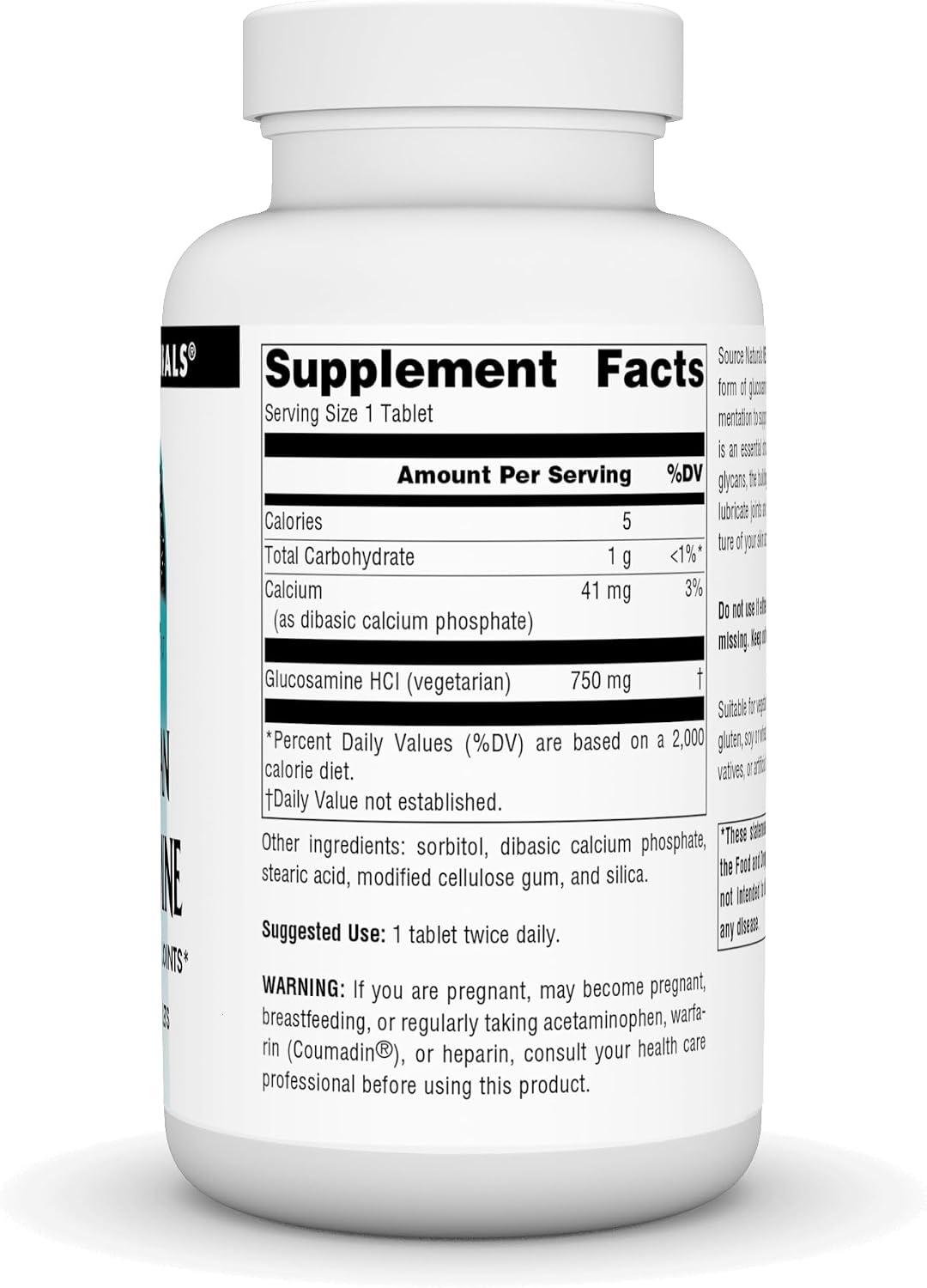 소스 내추럴스 베지테리언 글루코사민 750mg – 식물성 관절 · 연골 · 결합조직 건강 지원