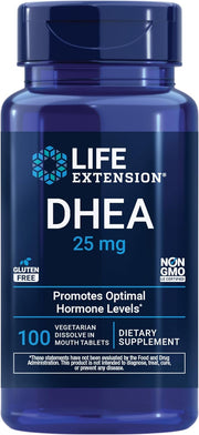 라이프 익스텐션 DHEA 25 mg 구강용 디졸브 정제 100정 – 입안에서 녹여 섭취하는 타입의 DHEA