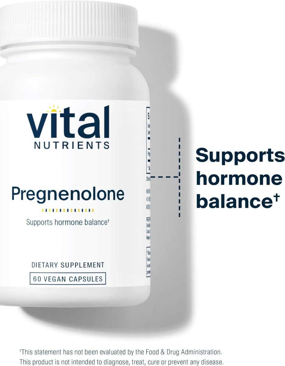 Vital Nutrients 비탈뉴트리언츠 프레그네놀론 10mg – 60캡슐 – 프레그네놀론 성분을 함유해 호르몬 밸런스 및 컨디션 관리