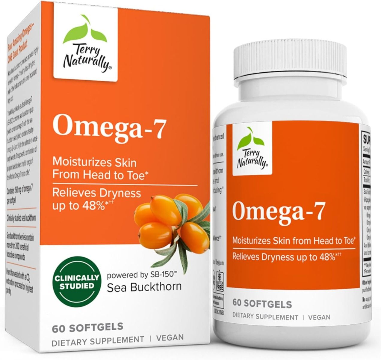 테리 내추럴리 오메가-7 500mg – 60 소프트젤 – 점막 보습·지질 대사·대사 건강 보조