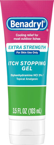 베나드릴 엑스트라 스트렝스 가려움 완화 젤 3.5 fl oz 디펜히드라민 2% 벌레 물림 피부 가려움 Benadryl Itch Relief Gel