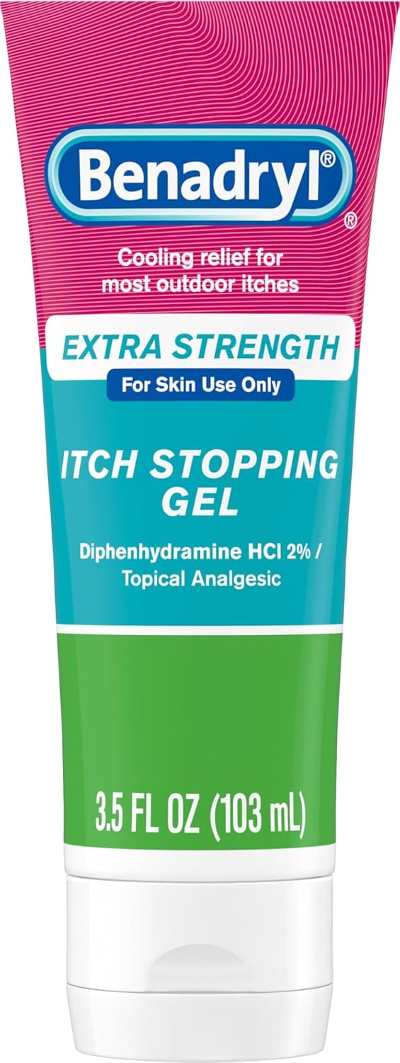 베나드릴 엑스트라 스트렝스 가려움 완화 젤 3.5 fl oz 디펜히드라민 2% 벌레 물림 피부 가려움 Benadryl Itch Relief Gel