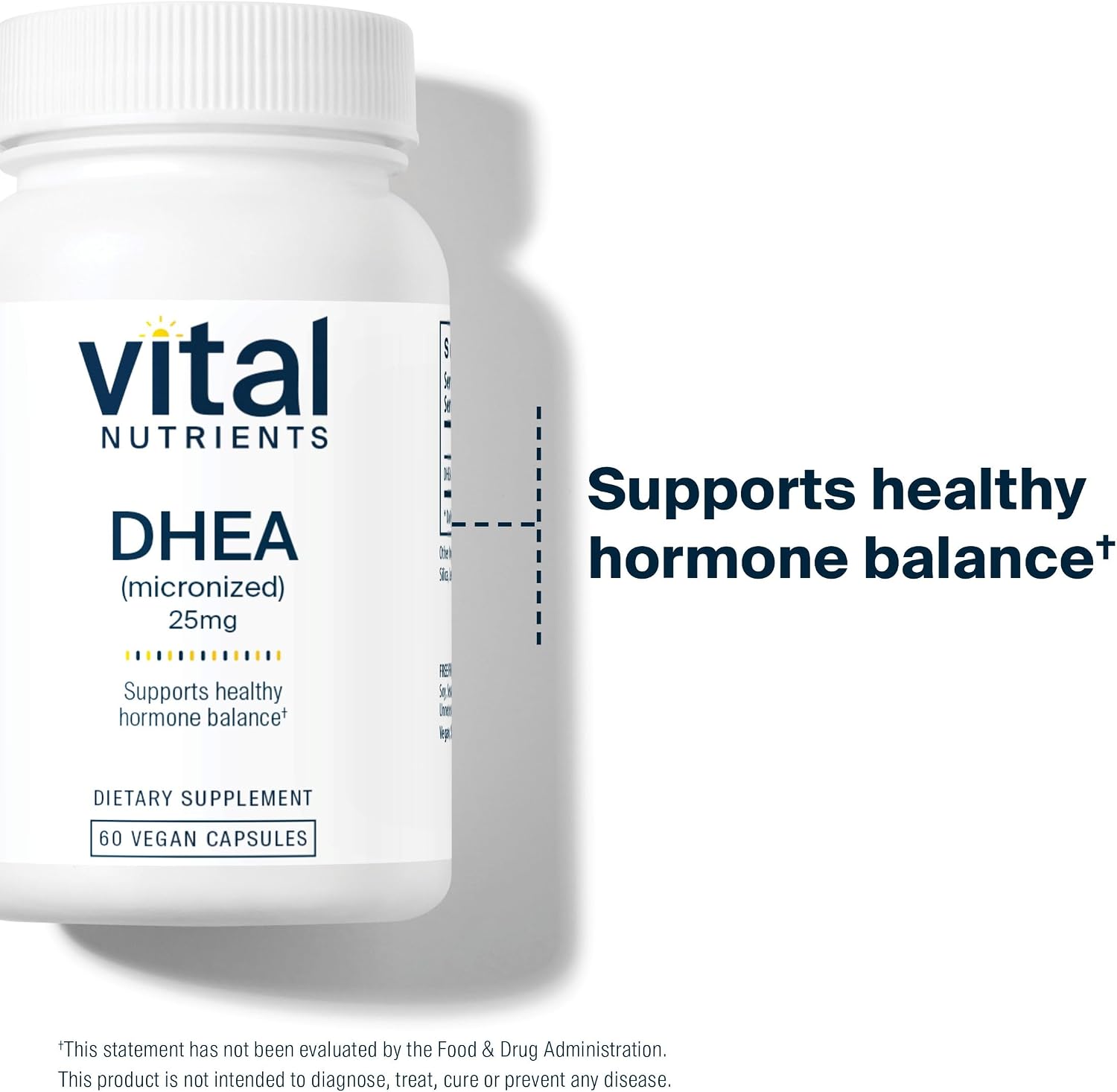 바이탈 뉴트리언츠 DHEA 25mg 60캡슐 – 마이크로나이즈드 고흡수 설계 · 호르몬 밸런스 지원