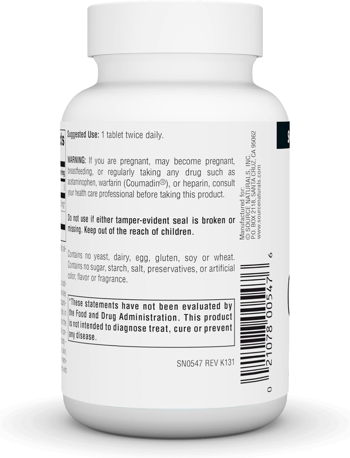 소스 내추럴스 글루코사민 설페이트 750mg 소디움 프리 – 관절 · 연골 · 결합조직 건강 지원