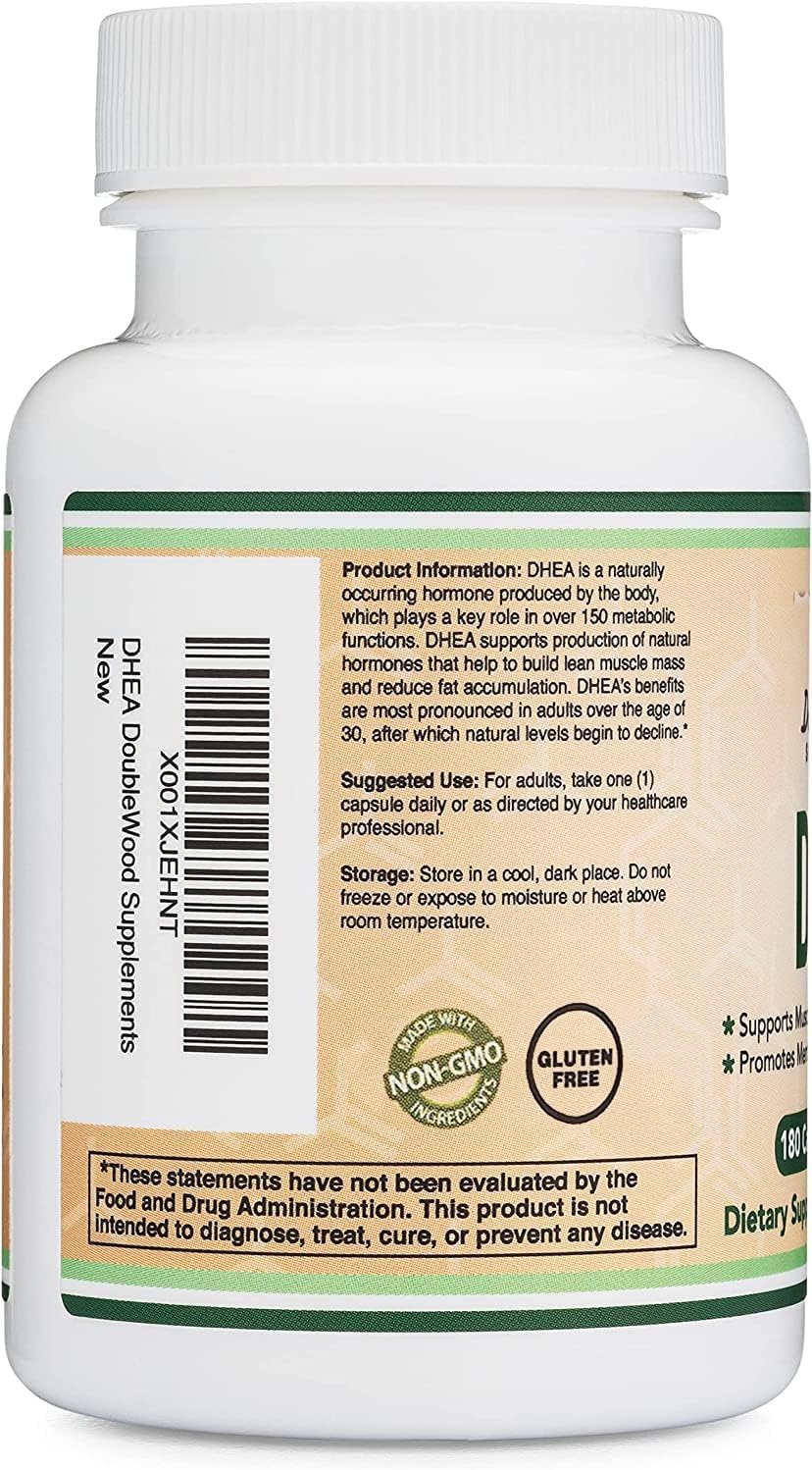더블우드 DHEA 100mg, 180캡슐 – 고함량 6개월 분량 · 호르몬 밸런스 · 건강한 에이징 지원