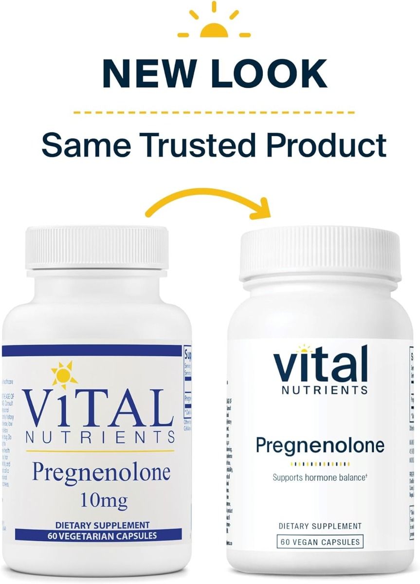 Vital Nutrients 비탈뉴트리언츠 프레그네놀론 10mg – 60캡슐 – 프레그네놀론 성분을 함유해 호르몬 밸런스 및 컨디션 관리