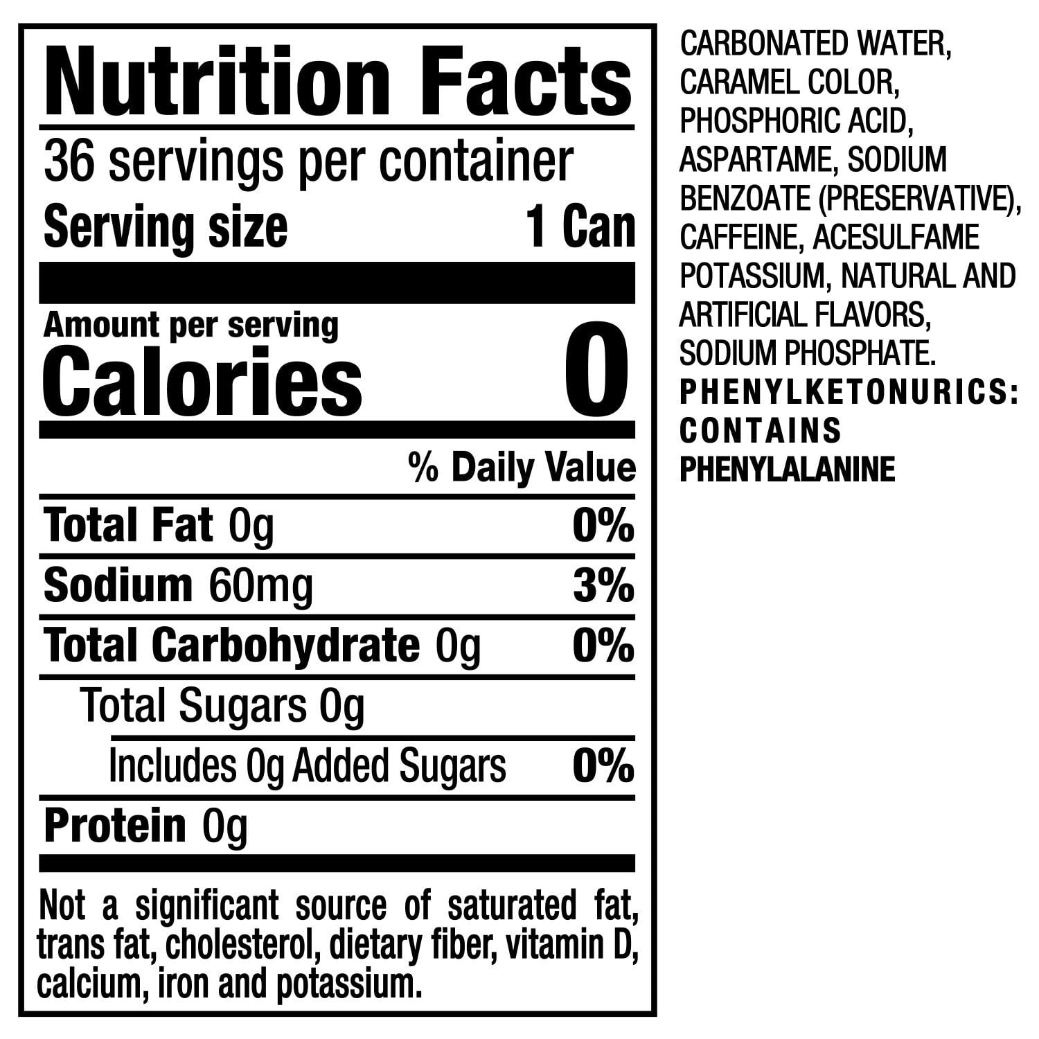 닥터페퍼 제로 슈거 소다, 12fl oz, 36팩