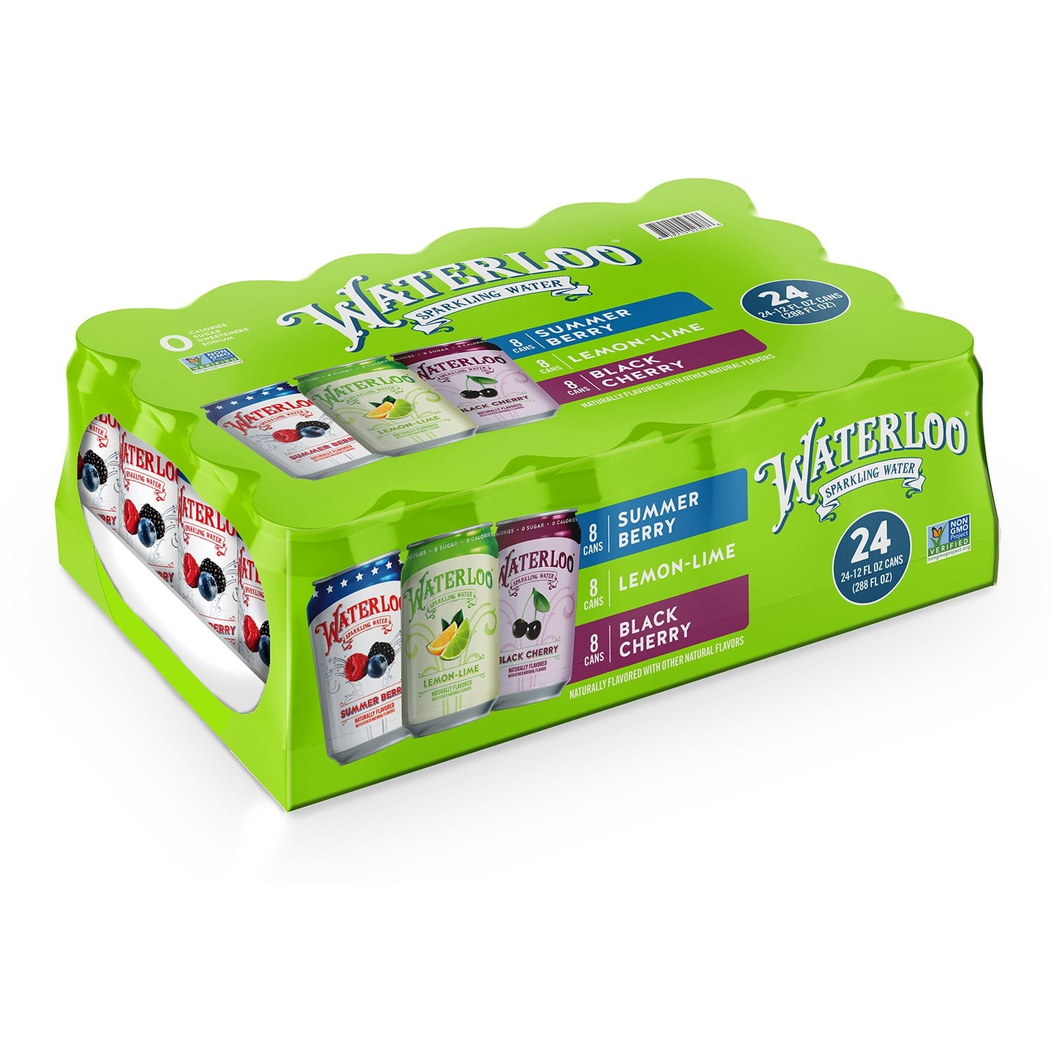 워털루 스파클링 워터 버라이어티 팩 12 fl. oz × 24 – 청량한 맛의 인기 탄산수