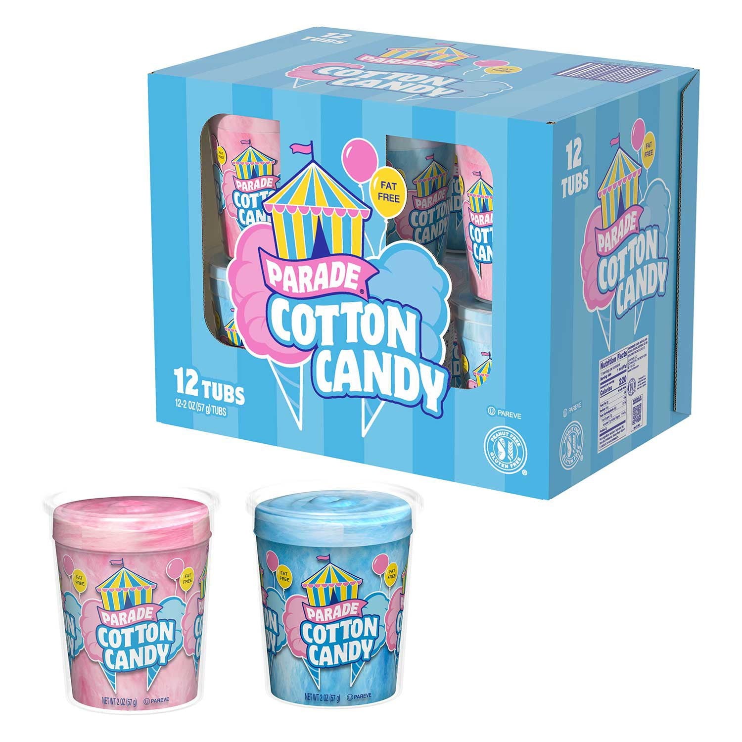 퍼레이드 코튼캔디 2oz × 12팩 — 부드럽게 녹는 달콤 솜사탕