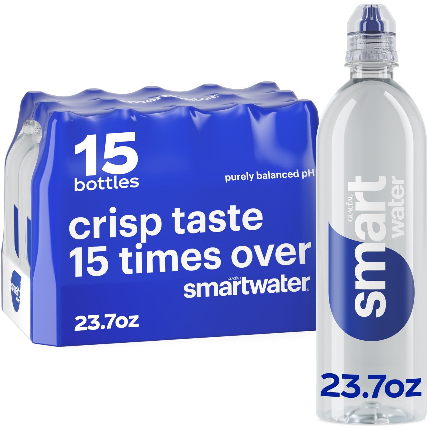 글라소 스마트워터 베이퍼 디스틸드 23.7 fl. oz × 15 – 대용량 프리미엄 생수