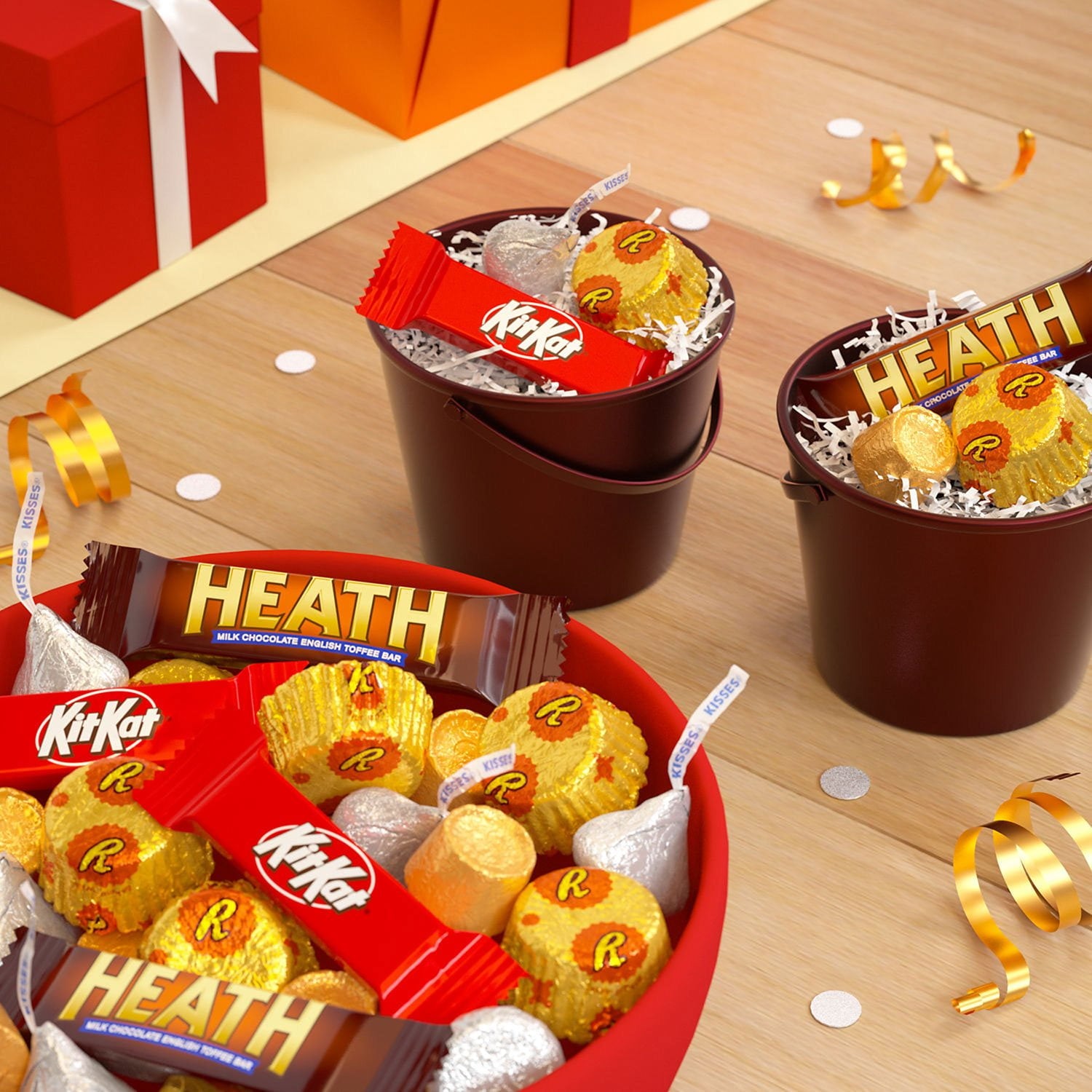 허쉬(HERSHEY'S) 미니즈 버라이어티팩 초콜릿 캔디 220개 — 소형 인기 초콜릿 모음