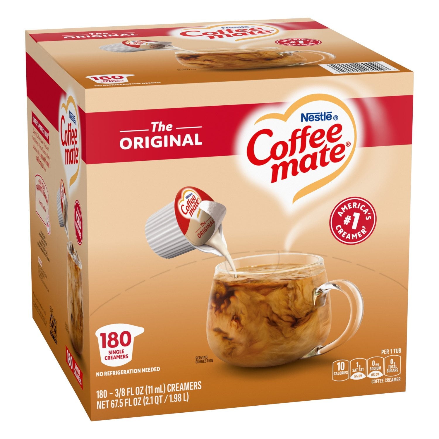 네슬레 커피메이트 오리지널 크리머 싱글 180 ct – 클래식한 부드러운 크리머