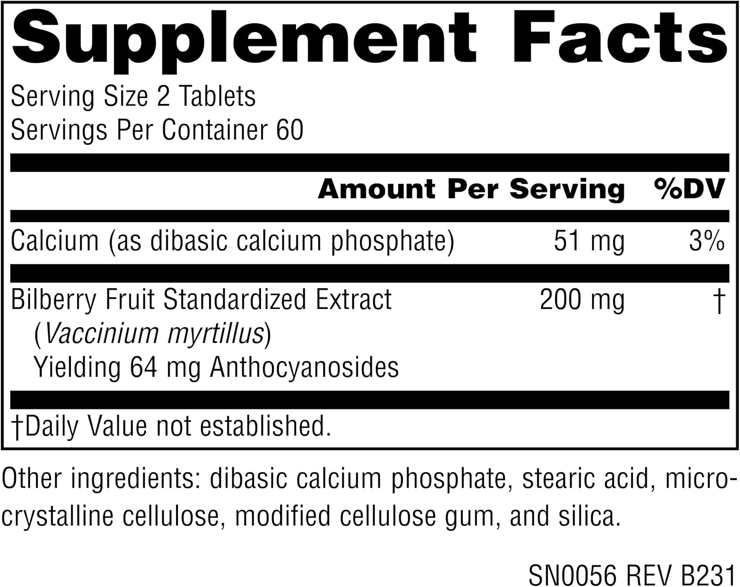 소스 내추럴스 빌베리 추출물 100mg 120정 – 안토시아닌 함유 · 눈 건강 · 항산화 · 시력 건강 지원