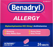 베나드릴 알레르기 릴리프 울트라탭 25mg 디펜히드라민 24정 | Benadryl Allergy Relief Ultratabs