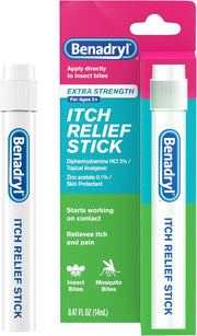 베나드릴 엑스트라 스트렝스 벌레 물림 피부 발진 가려움 완화 휴대용 스틱 0.47 fl oz Benadryl Itch Relief Stick