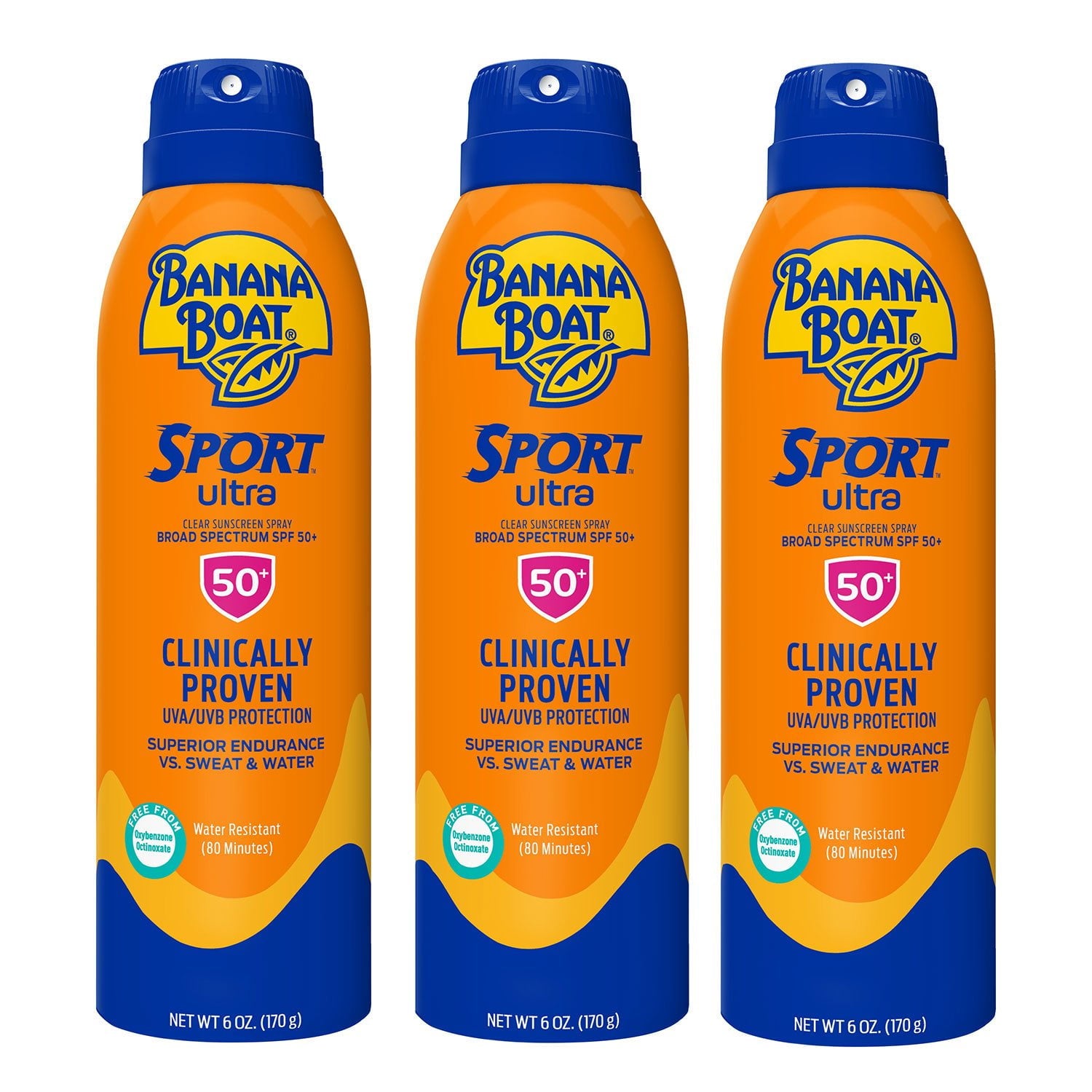 바나나보트 스포츠 울트라 선스프레이 SPF 50 6 oz × 3 – 야외활동용