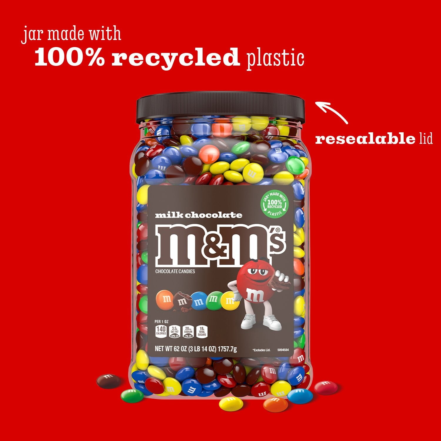 엠앤엠 밀크 초콜릿 캔디 62oz — 클래식 M&M 대용량