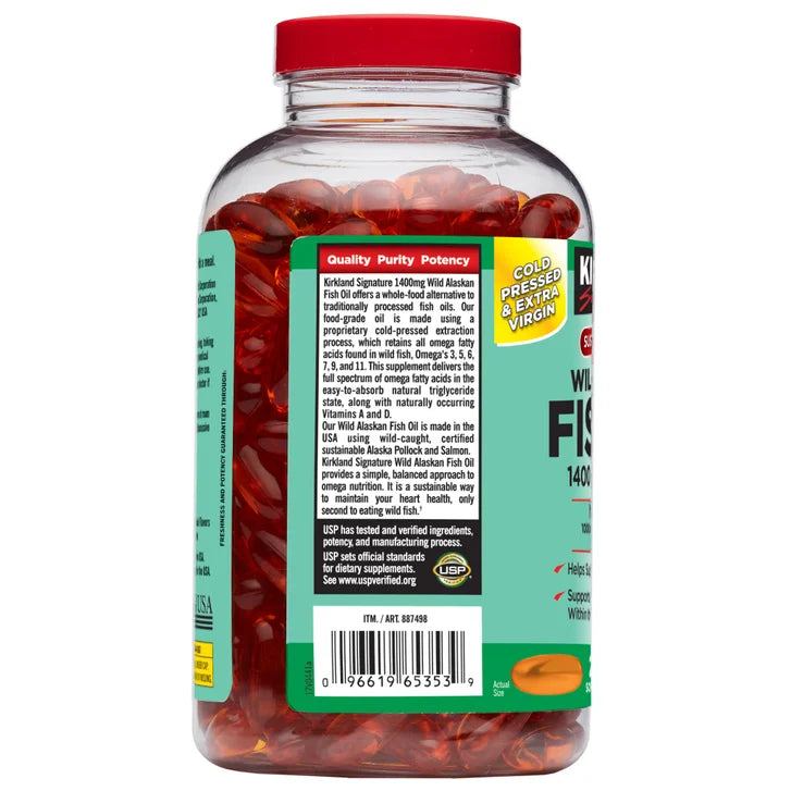 커클랜드 알래스칸 피쉬오일 1400mg – 천연 오메가3·심장·뇌 건강, 230소프트젤