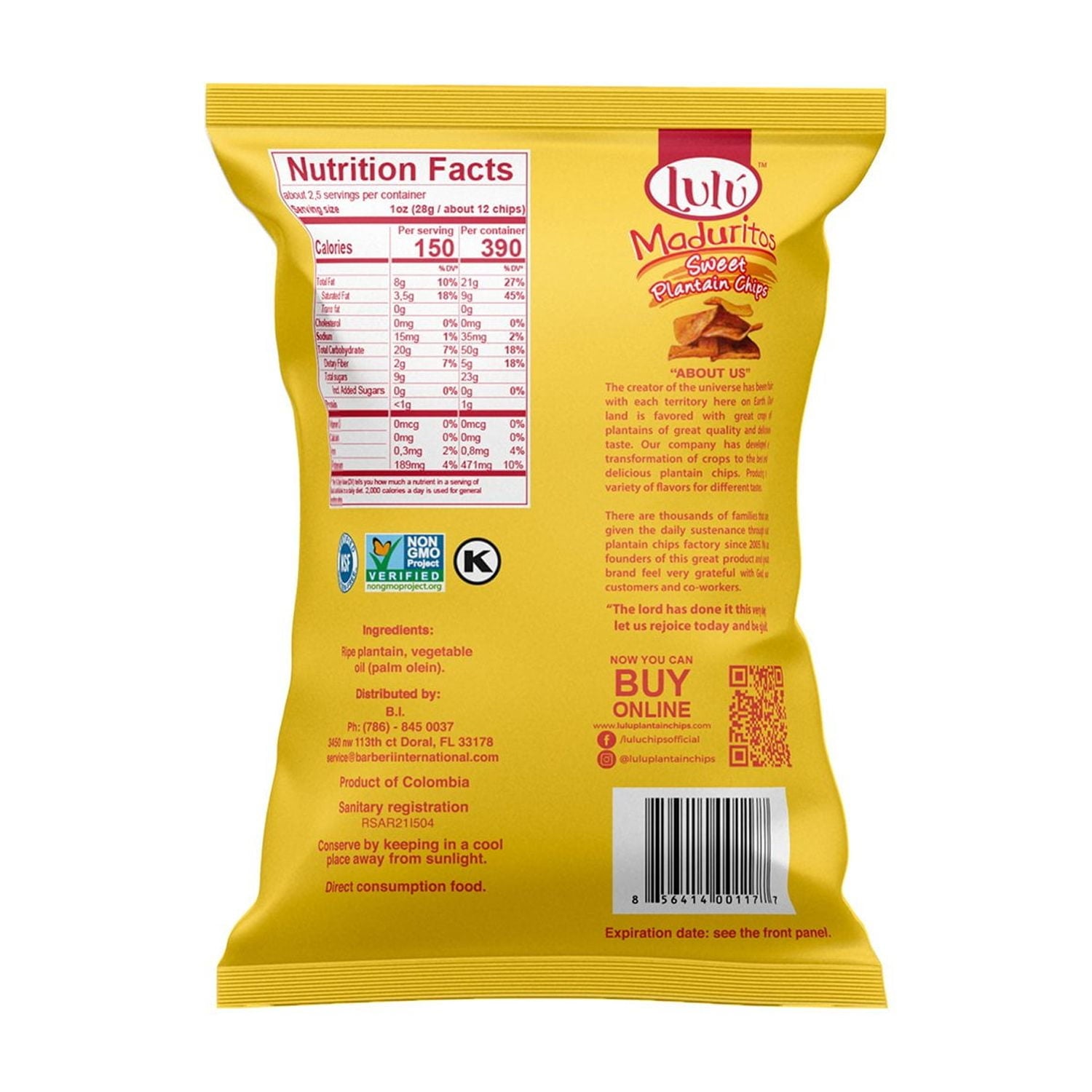 룰루 스위트 플랜틴 칩스 – 달콤 바삭 플랜틴칩, 2.5oz x 30팩