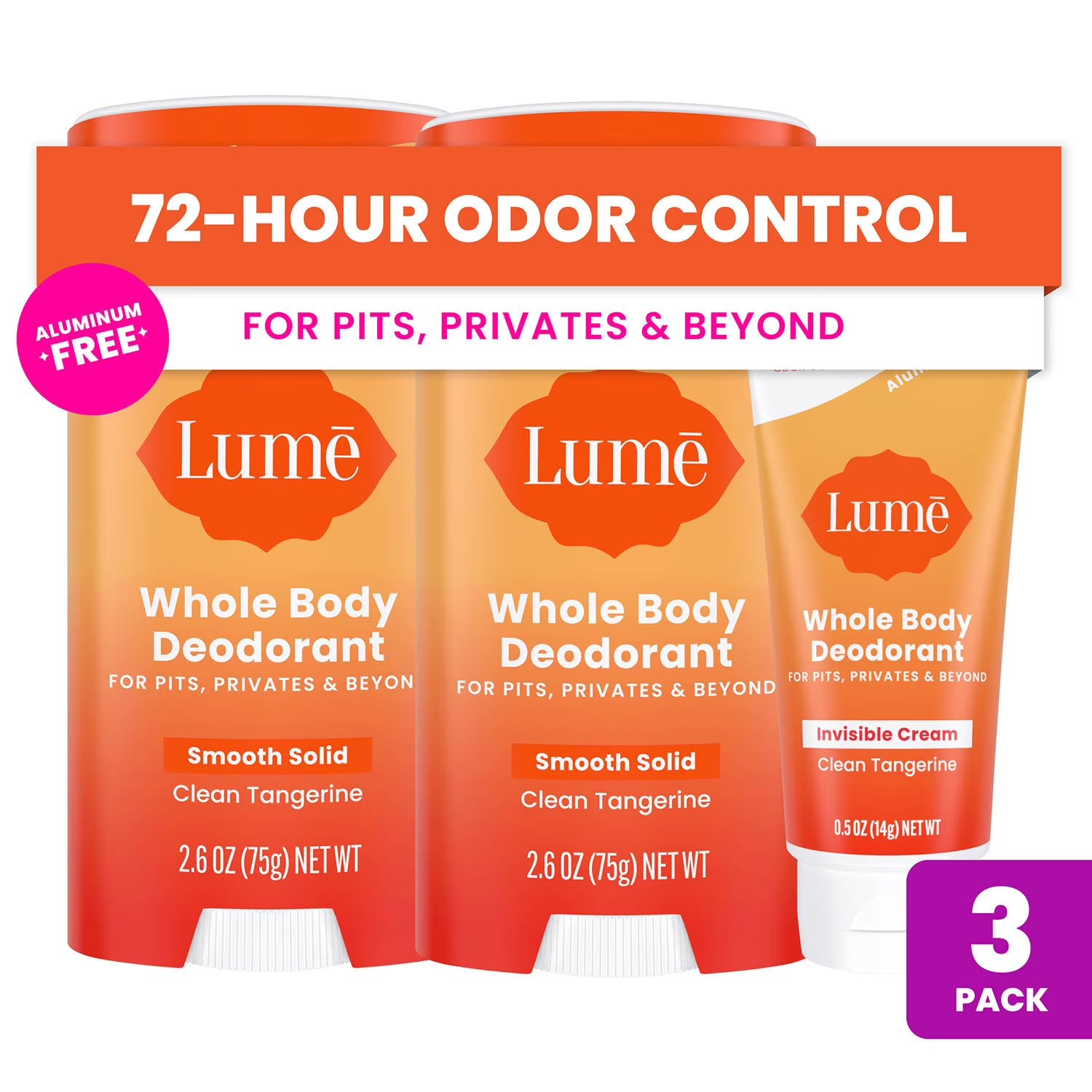 루메 전신용 고체 데오드란트 스틱 & 미니 크림 세트 – 겨드랑이부터 전신까지 사용 가능한 타입으로 일상 땀 냄새 관리를 간편하게 도와주는 구성입니다