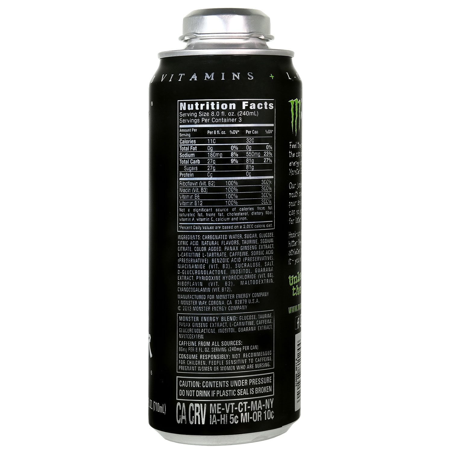 몬스터 에너지 메가 캔 오리지널 24 fl. oz × 12 – 초대형 에너지