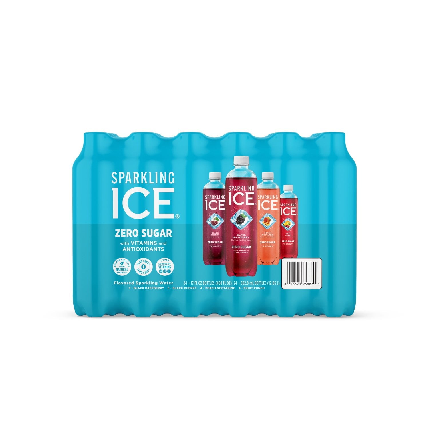 스파클링 아이스 블루 버라이어티 팩 17 fl. oz × 24 – 달콤한 과일향 저칼로리 탄산 음료