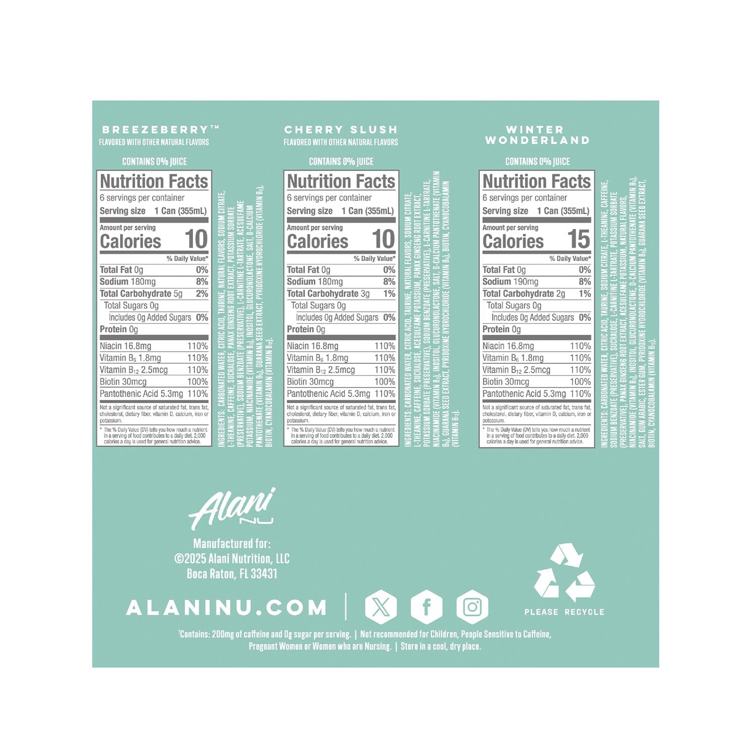 알라니 누 윈터 에너지 버라이어티 12 fl. oz × 18 – 시즌 한정