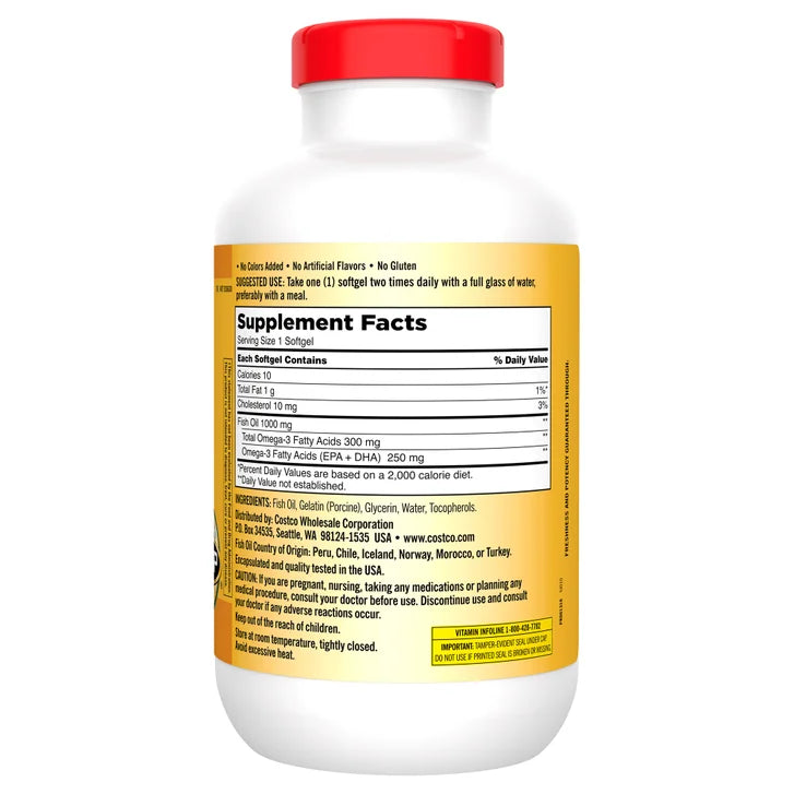 커클랜드 피쉬오일 1000mg – 오메가3·심혈관 건강, 400소프트젤