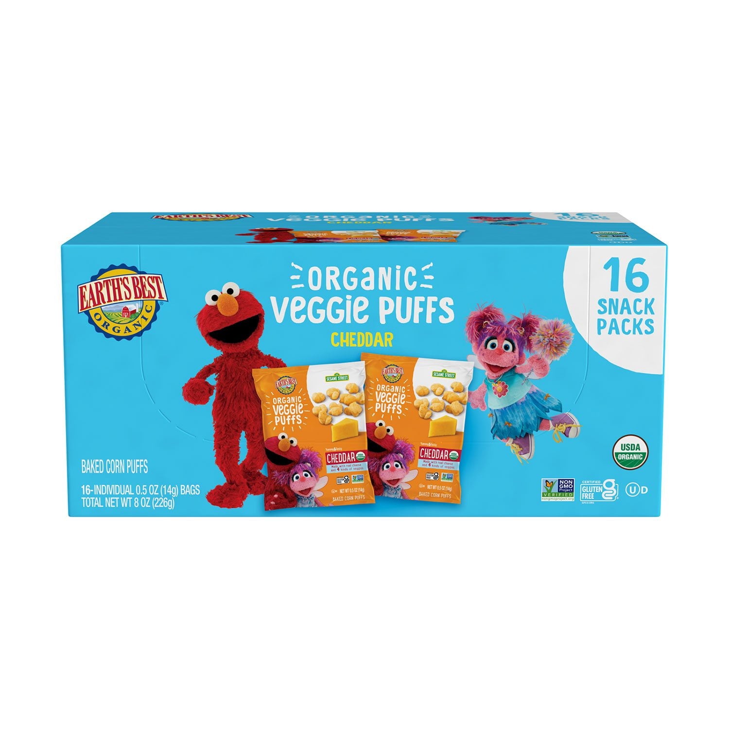 얼스베스트 유기농 체다 베지 퍼프 – 0.5oz x 16봉